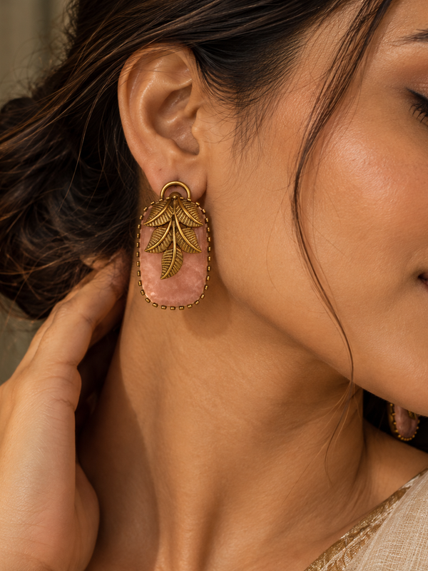 Gulnaar Bird & Blush Stone Pendant Necklace