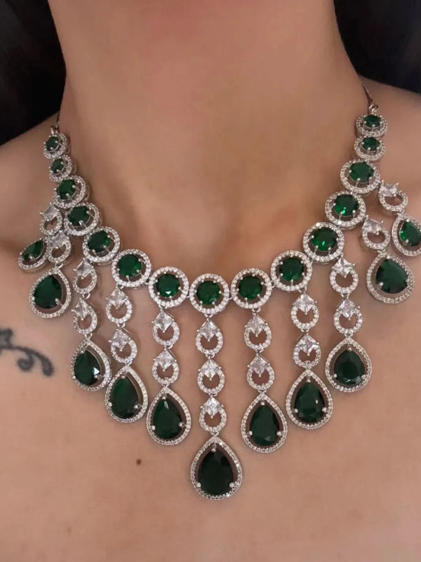 Emerald Empress Diamond Necklace Set