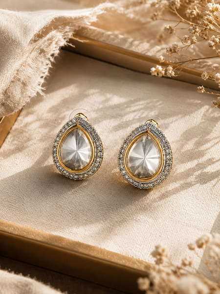 Aaina Kundan Studs