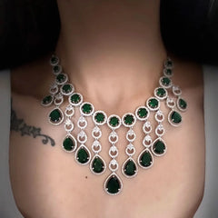 Emerald Empress Diamond Necklace Set
