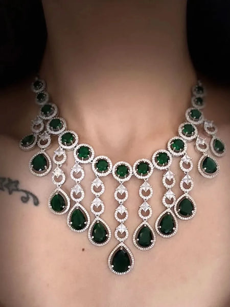 Emerald Empress Diamond Necklace Set