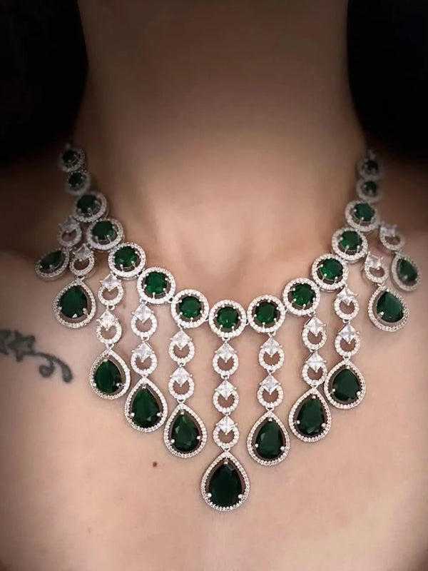 Emerald Empress Diamond Necklace Set