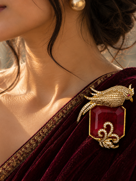 Ruhani Parrot Brooch