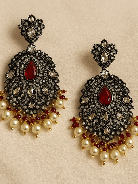 Temple Heritage Ruby & Pearl Necklace Set