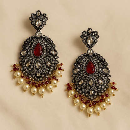 Temple Heritage Ruby & Pearl Necklace Set