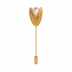 Aurelia Pearl Leaf Lapel Pin