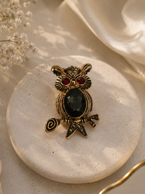 Midnight Owl Brooch