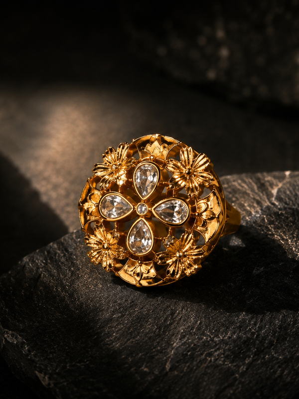 Gulbahaar Polki Statement Ring