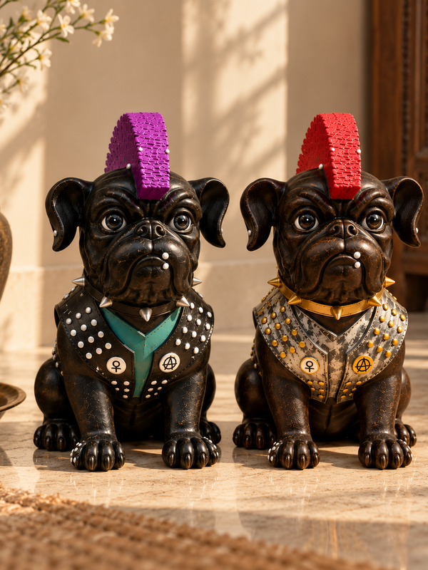The Rebel Bulldogs – Punk Duo Sculpture Set