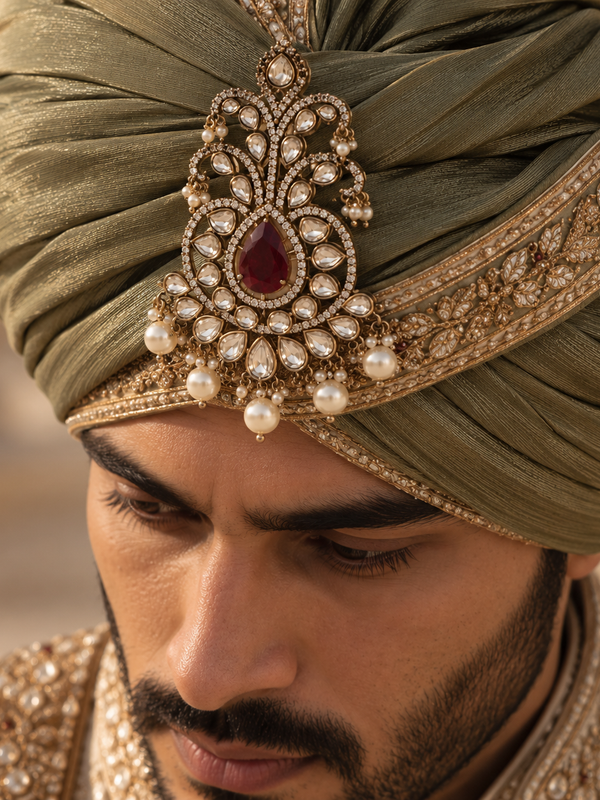 Ruhan Ruby Kundan Men’s Kalgi