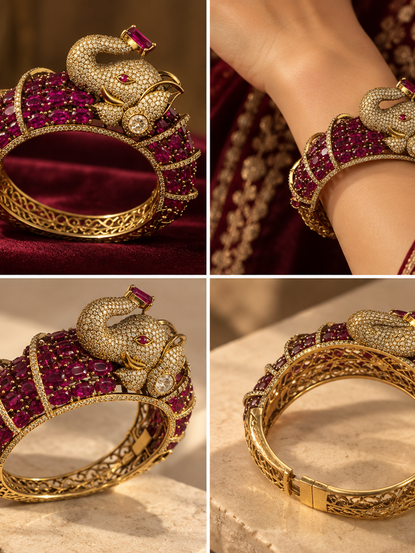 Gajraaj Ruby Royal Elephant Kada