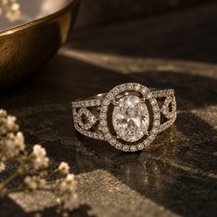 Aurelia Oval Halo Statement Ring