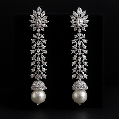 Aarvi Diamond & Pearl Drop Earrings