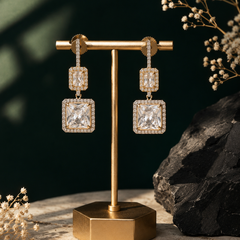Veyra Crystal Square Drop Earrings