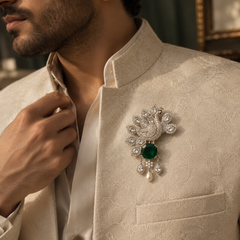 The Emerald Mayura Statement Brooch
