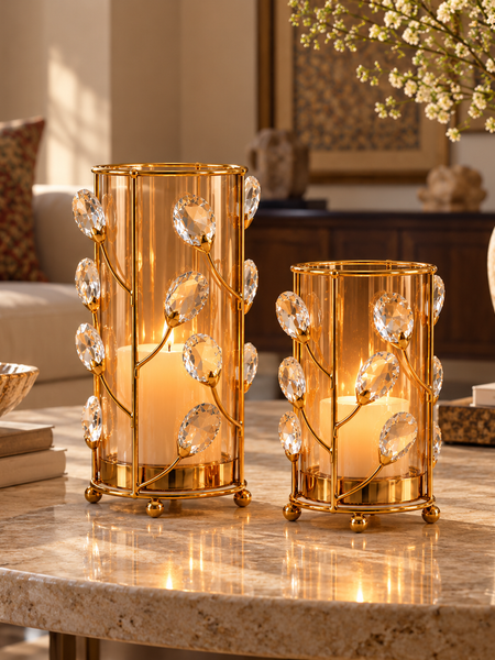 Lumière Crystal Candle Holder Set – Set of 2