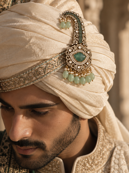 Ziya Mint Kundan Men’s Kalgi