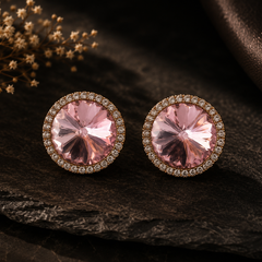 Blush Pink Halo Stud Earrings