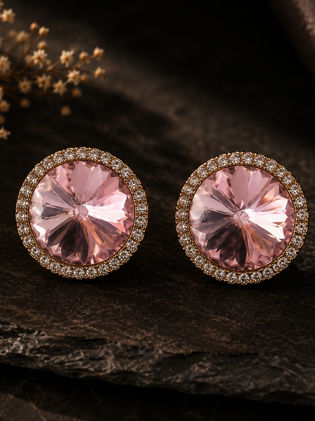 Blush Pink Halo Stud Earrings