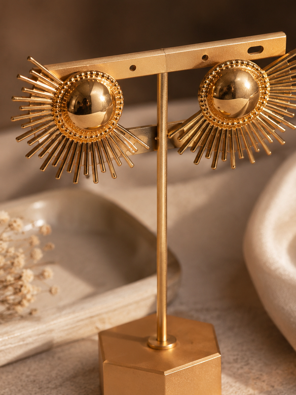 Celestial Sunburst Statement Earrings