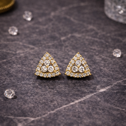 Trinity Sparkle Triangle Stud Earrings