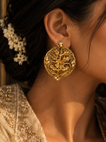 Nayab Handcrafted Floral Necklace & Earrings Set