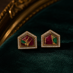 Mosaic Ruby Statement Studs