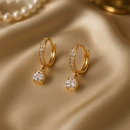 Celeste Petite Crystal Drop Hoops