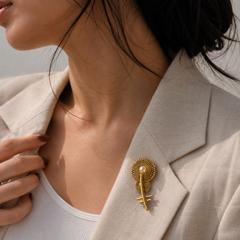 Celestial Pearl Symbol Brooch