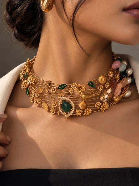 Bagh-e-Noor Botanical Necklace & Earrings Set
