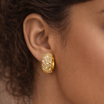 Aurora Pavé Gold Hoop Earrings