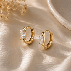 Solitaire Huggie Earrings