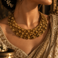 Nayab Handcrafted Floral Necklace & Earrings Set