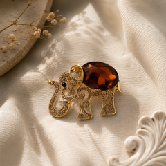 The Amber Maharaja Elephant Brooch