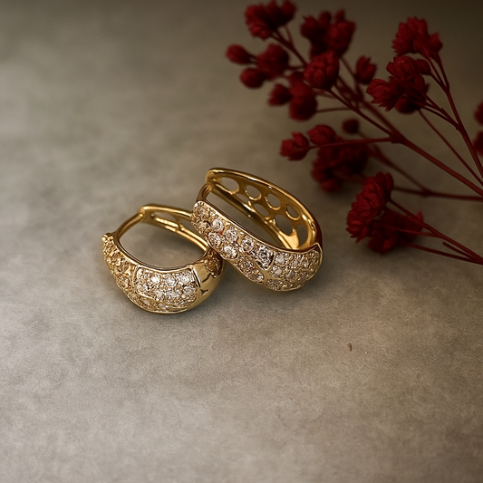 Gold Diamond Mini Hoop Earrings