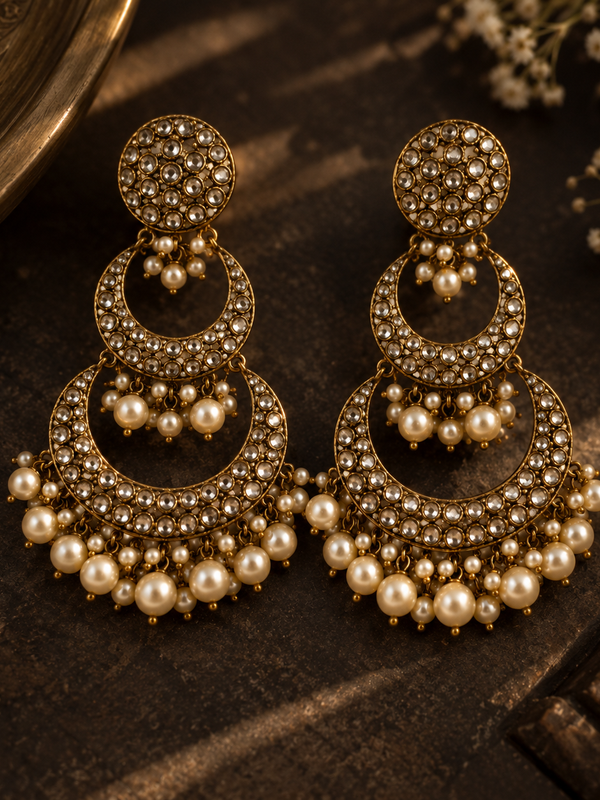 Noor Pearl Chandbali Earrings