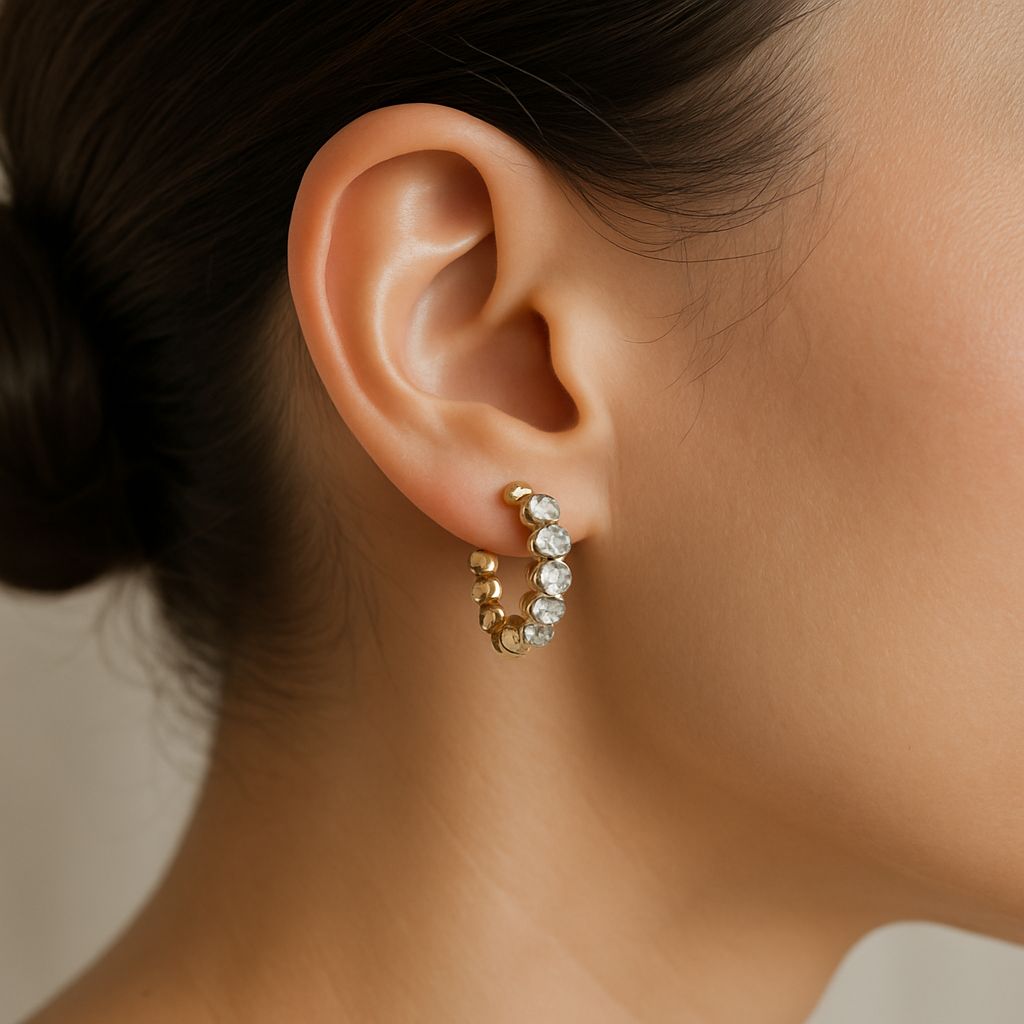 Regal Crystal Huggie Earrings