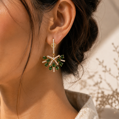 Ziya Emerald Fan Earrings
