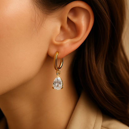 Aurora Teardrop Diamond Hoops