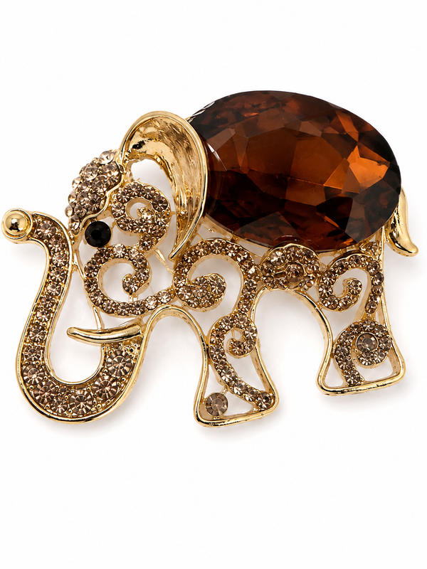 The Amber Maharaja Elephant Brooch