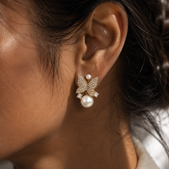 Flutter Pearl Butterfly Earrings