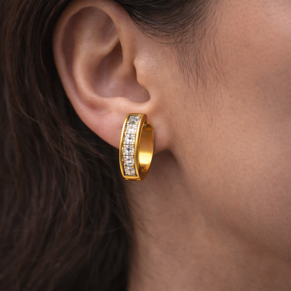 Linea Crystal Bar Hoop Earrings