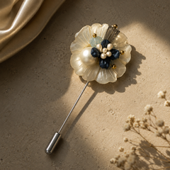 Celeste Floral Pearl Lapel Pin