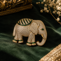 The Royal Emerald Elephant Brooch