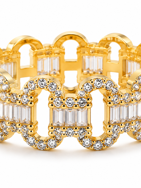 Riviera Link Crystal Band Ring