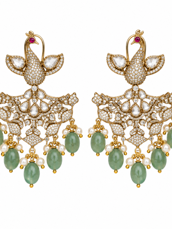 Mayura Mint Polki Statement Necklace Set