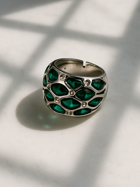 Verdant Luxe Statement Ring

