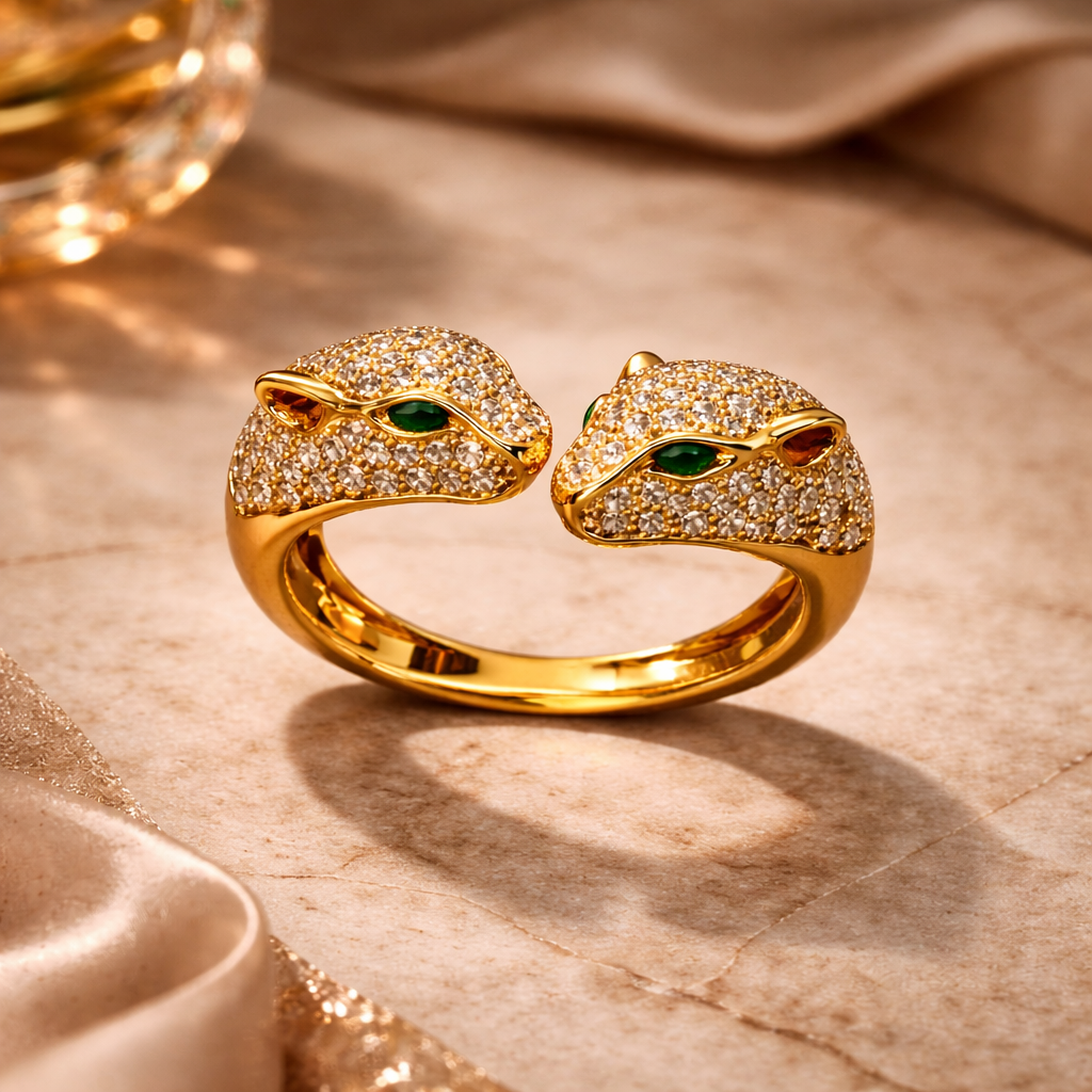 Dual Head Gold-Plated Ring