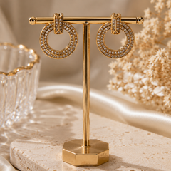 Pavé Circle Stud Earrings