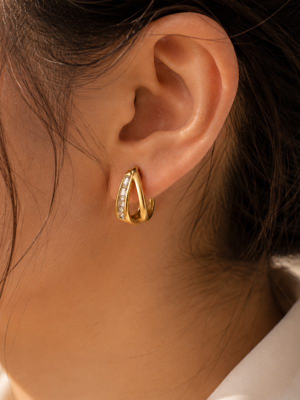 Baguette Huggie Earrings